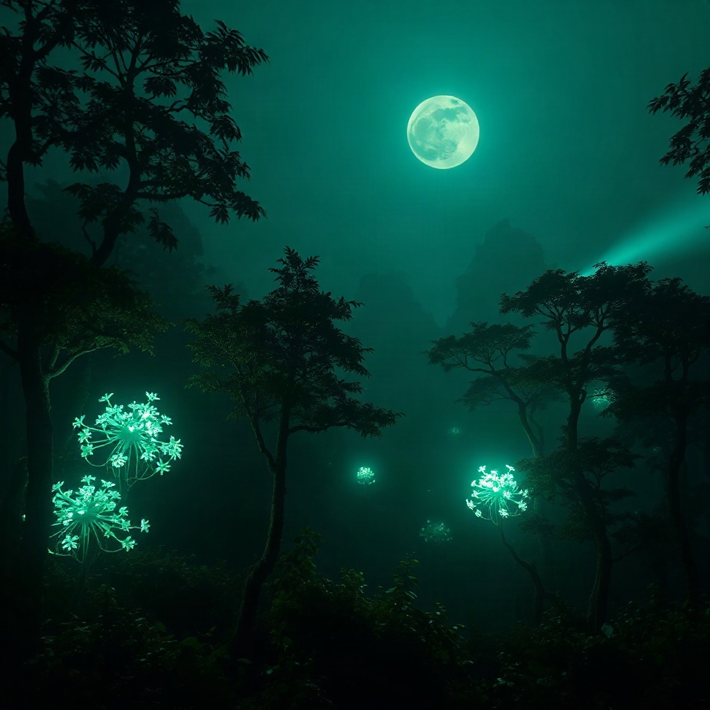 Alien forest biome atmosphere